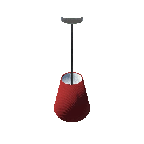 Hanging Light-001 - Cone Shade Red